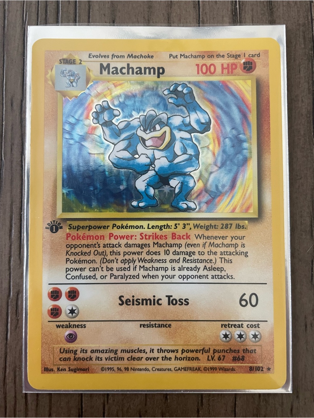 1999 Pokemon Base Set Machamp #8 Holo 1st Edition